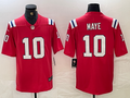 Men's New England Patriots Drake Maye Red Player Game Jersey