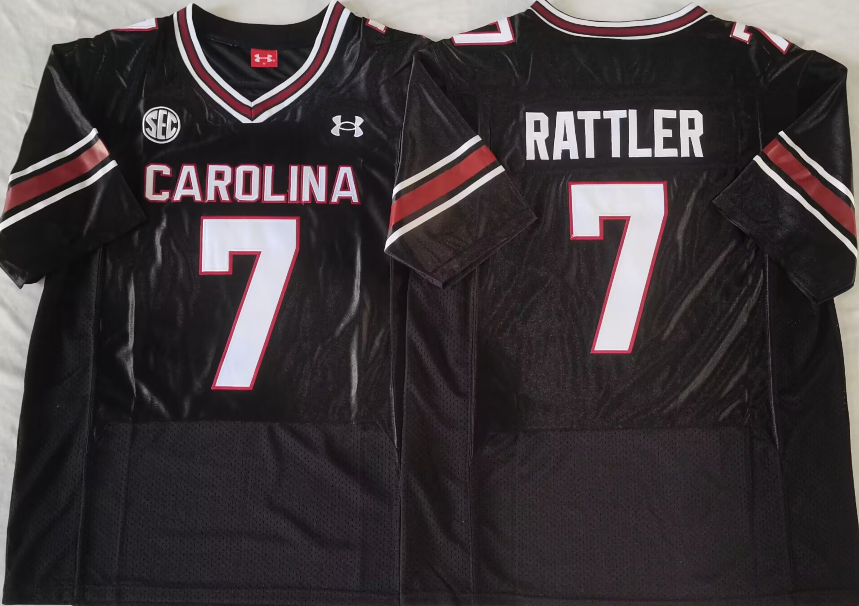 Men's South Carolina Gamecock Spencer Rattler Black Player Game Jersey