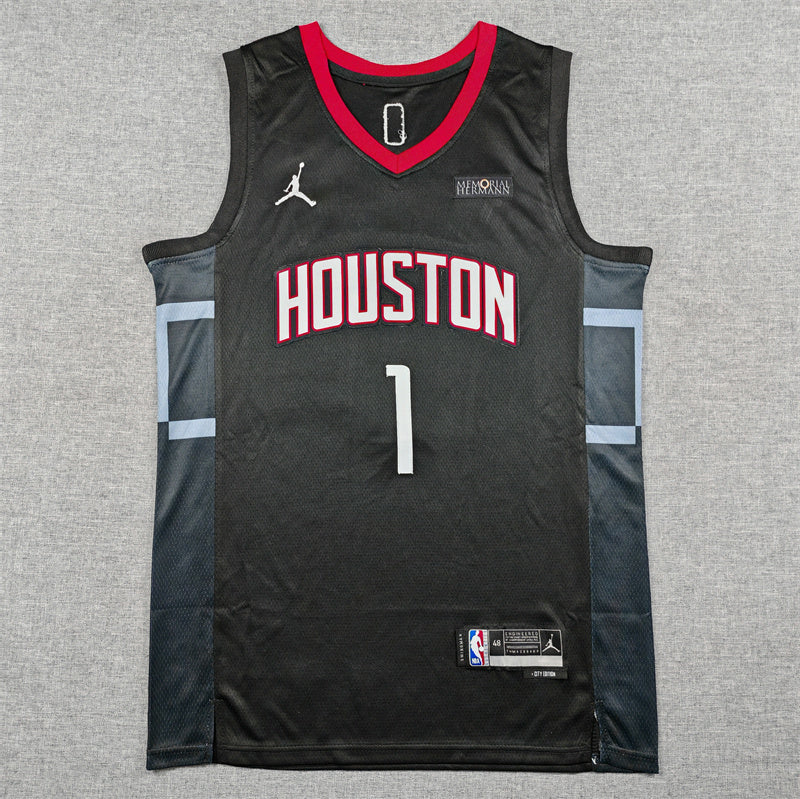 Men's Houston Rockets Amen Thompson Black Swingman Jersey - Statement Edition