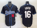 Men's Los Angeles Dodgers Will Smith Black Player Jersey Joint Edition