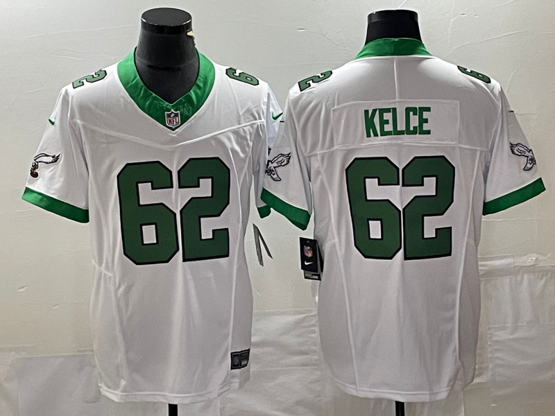 Men's Philadelphia Eagles Jason Kelce White Game Jersey
