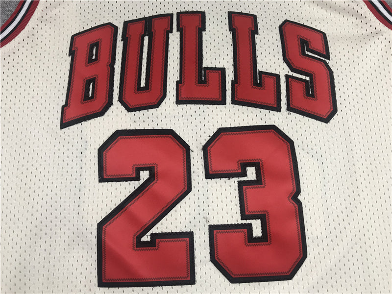 Men's Chicago Bulls Michael Jordan Cream 1995-96 Hardwood Classics Jersey