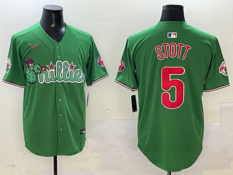 Men's Philadelphia Phillies Bryson Stott Green Replica Team Jersey