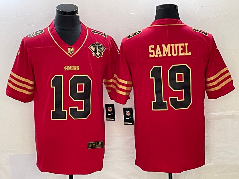 Men's San Francisco 49ers Deebo Samuel Red 75th Anniversary Player Jersey