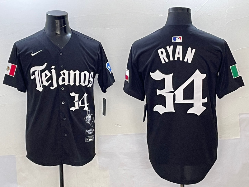 Men's Texas Rangers Nolan Ryan Black Player Jersey