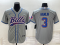 Men's Buffalo Bills Damar Hamlin Gray Game Jersey Joint Edition