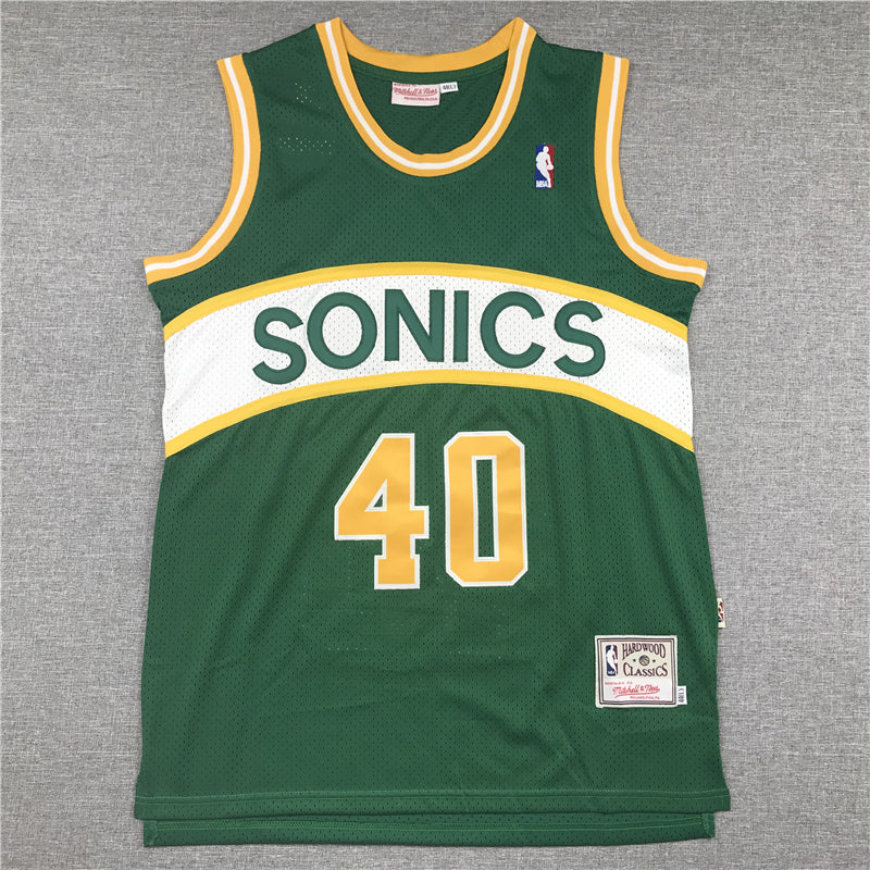 Men's Seattle SuperSonics Shawn Kemp Green Hardwood Classics Swingman Jersey