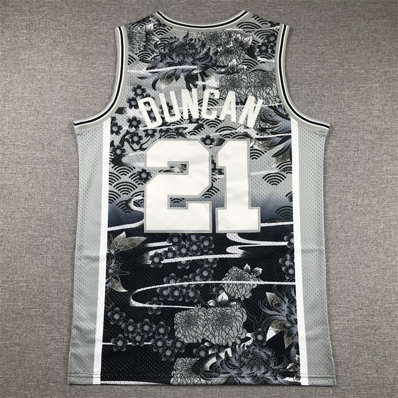 Men's San Antonio Spurs Tim Duncan Year of Rabbit Edition Hardwood Classics Swingman Jersey