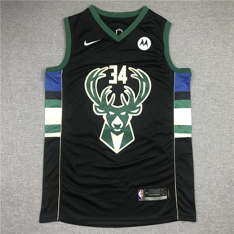 Men's Milwaukee Bucks Giannis Antetokounmpo Black Player Jersey