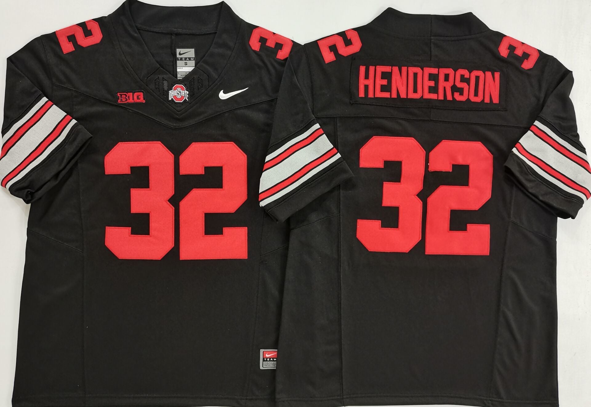 Men's Ohio State Buckeyes Treveyon Henderson Black Game Jersey