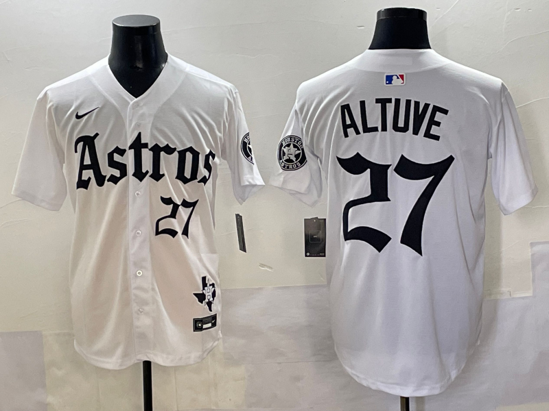 Men's Houston Astros Jose Altuve White Team Player Jersey