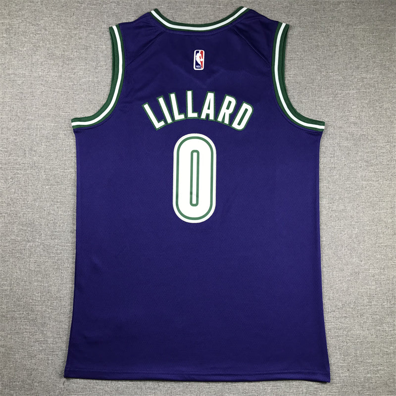 Men's Milwaukee Bucks Damian Lillard Purple Swingman Jersey - Classic Edition