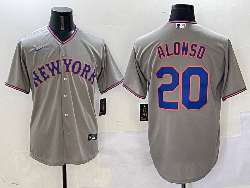 Men's New York Mets Pete Alonso Gray Replica Player Jersey