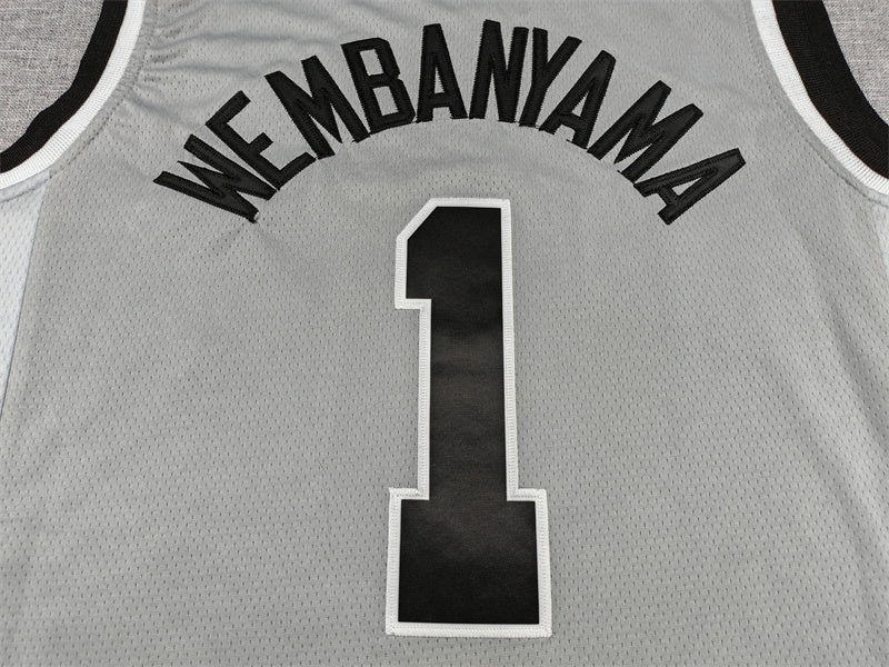 Men's San Antonio Spurs Victor Wembanyama Silver Swingman Jersey - Statement Edition