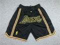 Men's Los Angeles Lakers Black Pro Shorts Stitched Size S-XXL