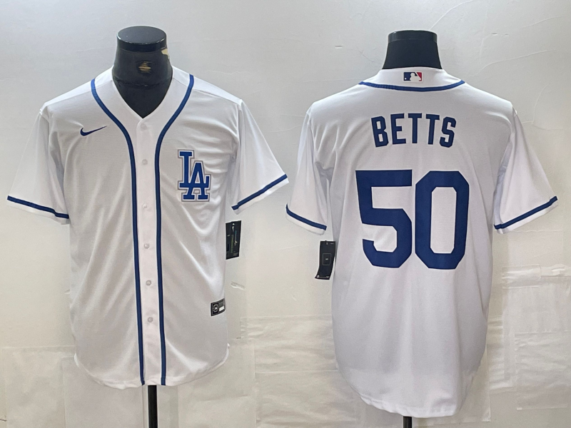 Men's Los Angeles Dodgers Mookie Betts White Limited Player Jersey