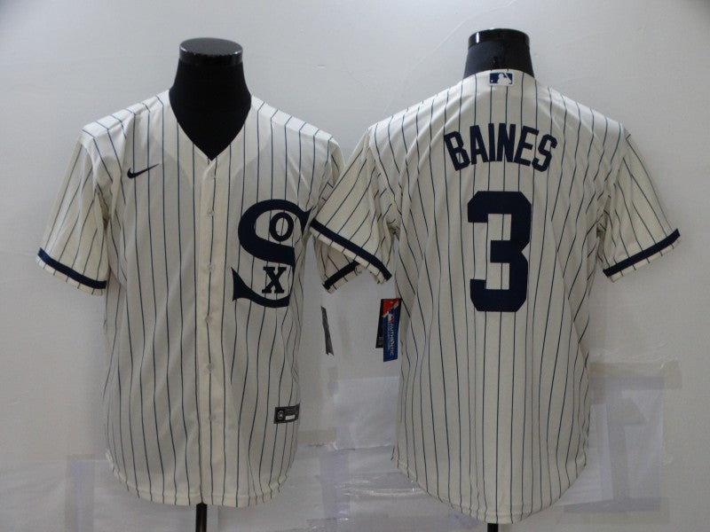 Men's Chicago White Sox Harold Baines Beige Replica Baseball Jersey