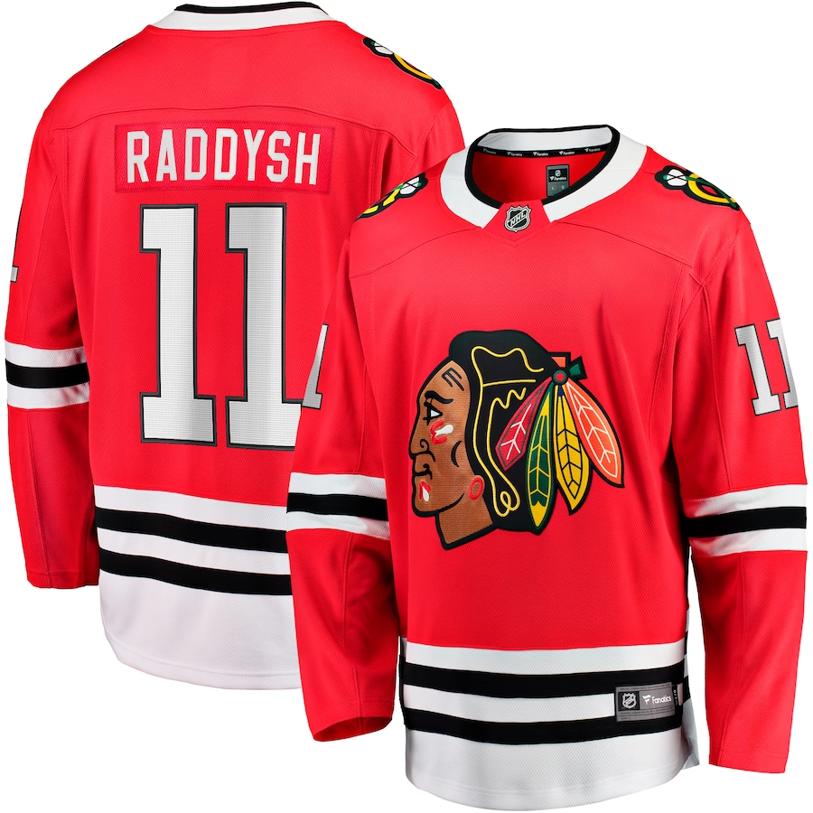 Men's Chicago Blackhawks Taylor Raddysh Red Home Breakaway Jersey