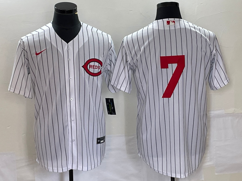 Men's Cincinnati Reds Spencer Steer White 2022 MLB at Field of Dreams Game Authentic Player Jersey