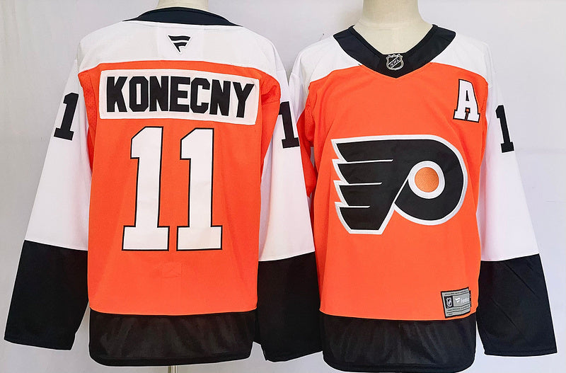 Men's Philadelphia Flyers Travis Konecny Fanatics Orange Home Breakaway Player Jersey