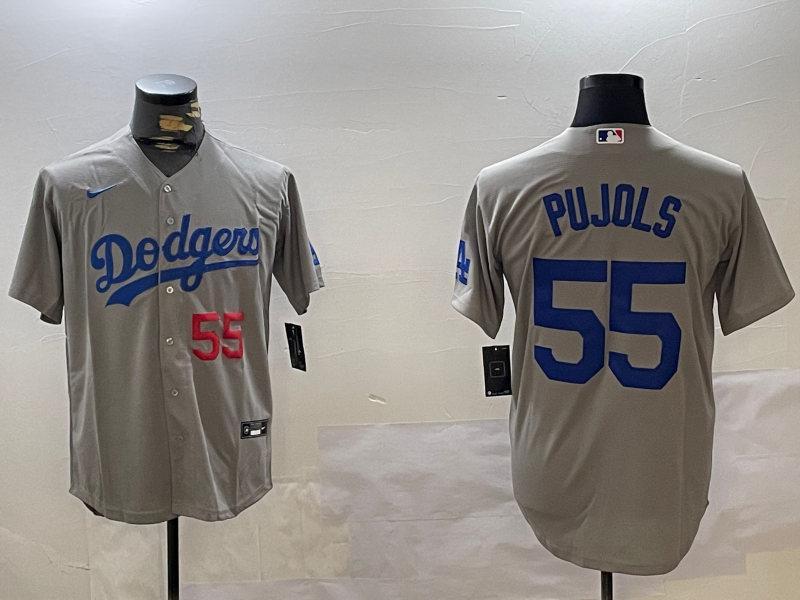 Men's Los Angeles Dodgers Albert Pujols Gray Replica Baseball Jersey