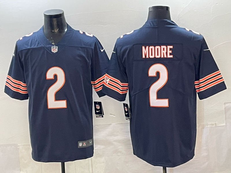 Men's Chicago Bears D.J. Moore Navy Team Color Game Jersey