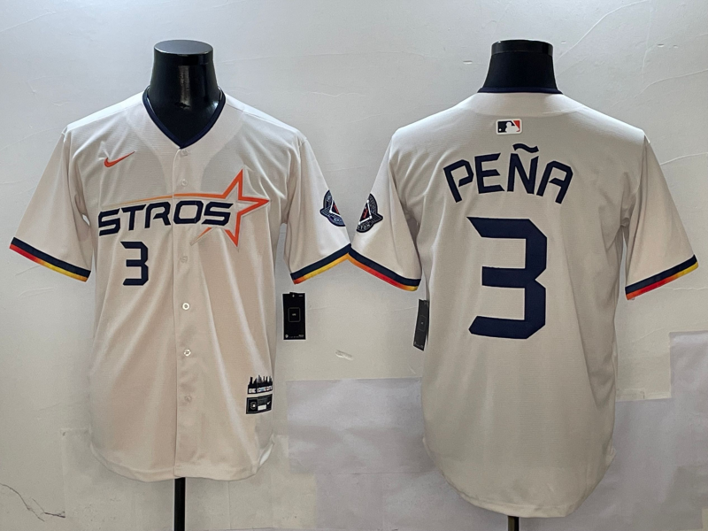 Men's Houston Astros Jeremy Pena Cream 2025 City Connect Limited Player Jersey