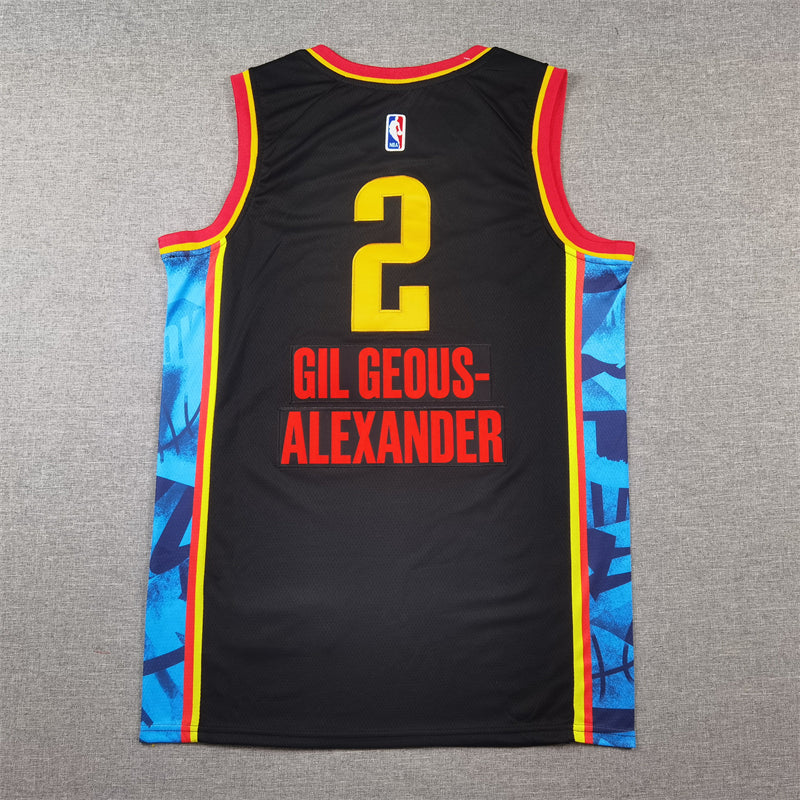 Men's Oklahoma City Thunder Shai Gilgeous-Alexander Black 2024/25 Swingman Player Jersey - City Edition