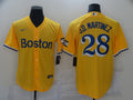 Men's Boston Red Sox J.D. Martinez Yellow Replica Baseball Jersey
