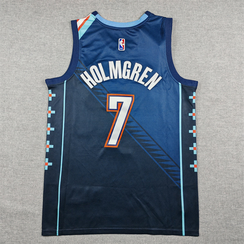 Men's Oklahoma City Thunder Chet Holmgren Navy 2025/26 Swingman Jersey - City Edition