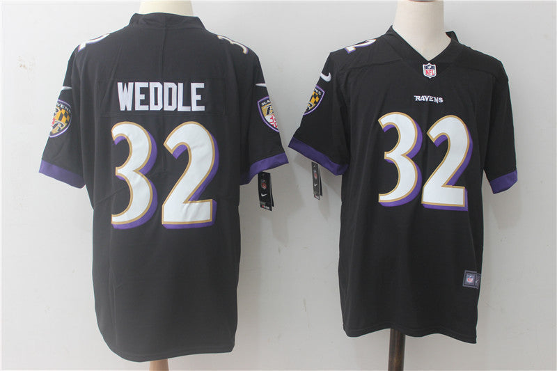 Men's Baltimore Ravens Eric Weddle Black Game Jersey