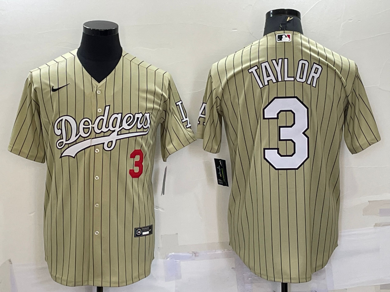 Men's Los Angeles Dodgers Chris Taylor Gold Replica Baseball Jersey