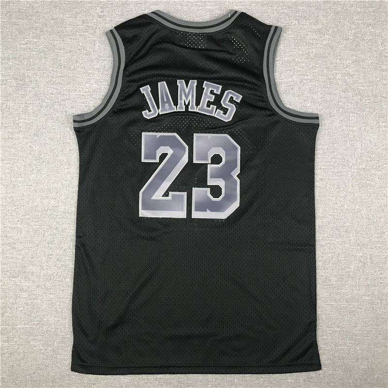 Men's Los Angeles Lakers LeBron James Black Hardwood Classics Swingman Jersey