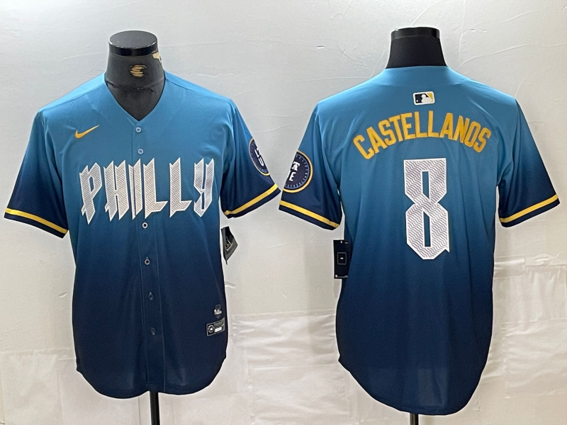 Men's Philadelphia Phillies Nick Castellanos Blue 2024 City Connect Limited Player Jersey