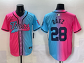 Men's Detroit Tigers Javier Baez Pink/Blue Player Jersey