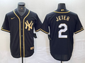 Men's New York Yankees Derek Jeter Black Fashion Stitched Jersey