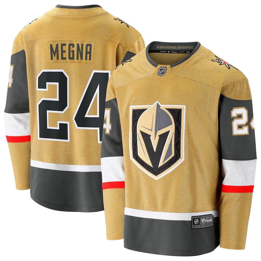 Men's Vegas Golden Knights Jaycob Megna Fanatics Gold Home Breakaway Jersey