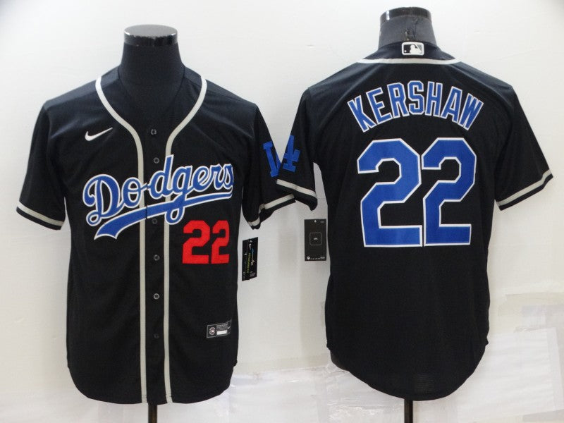 Men's Los Angeles Dodgers Clayton Kershaw Black Game Player Jersey