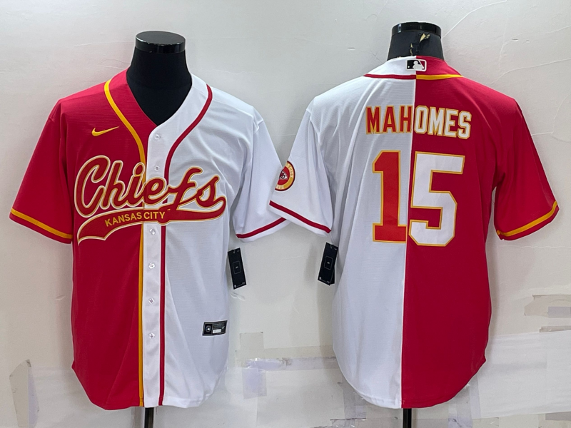Men's Kansas City Chiefs Patrick Mahomes Red/White Game Jersey Joint Edition