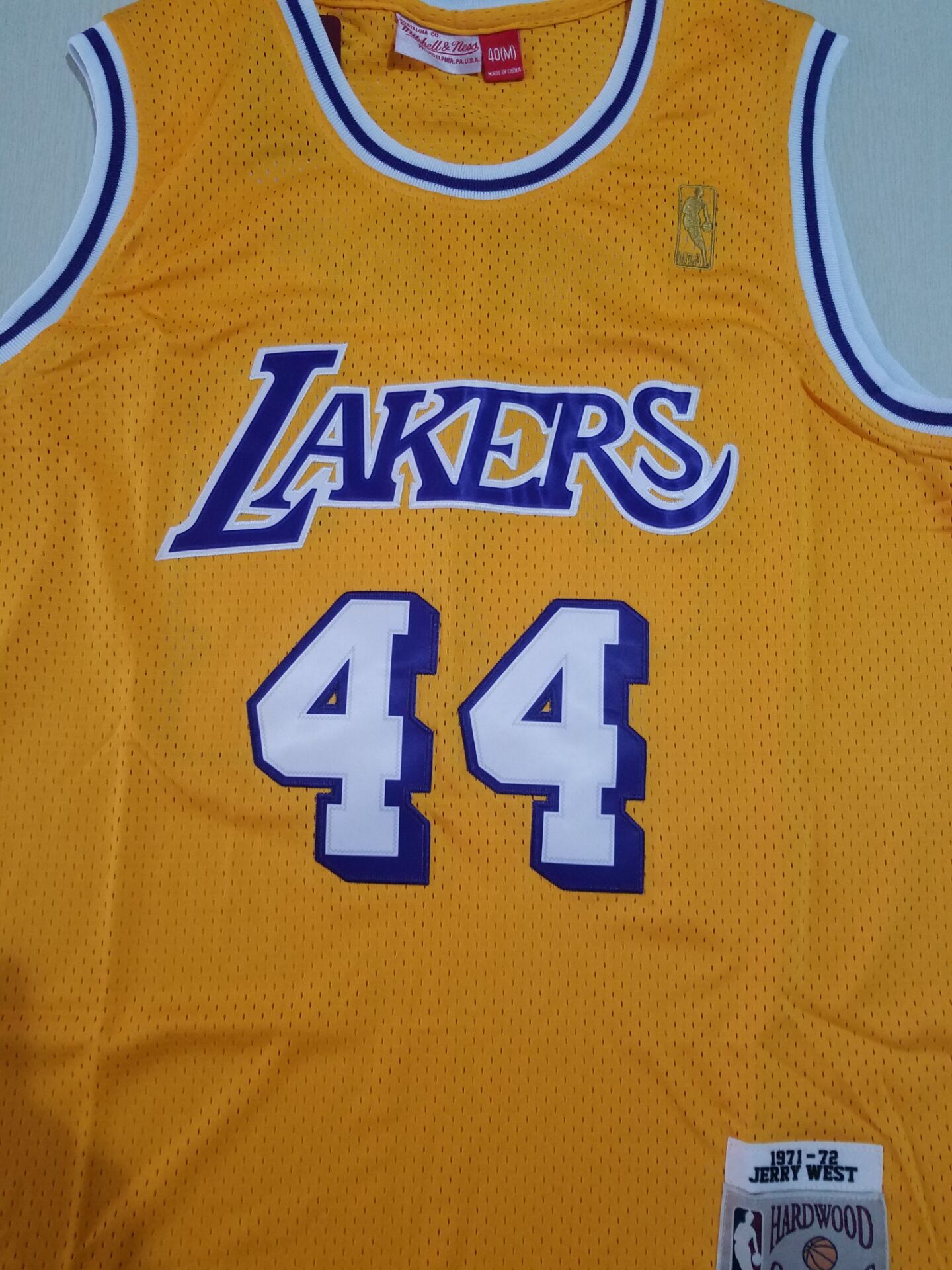 Men's Los Angeles Lakers Jerry West Gold Big & Tall Hardwood Classics Jersey