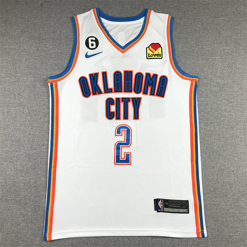 Men's Oklahoma City Thunder Shai Gilgeous-Alexander White 2022/23 Fast Break Replica Jersey - Association Edition