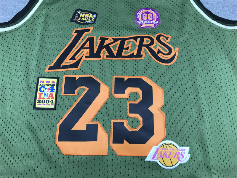 Men's Los Angeles Lakers LeBron James Army Green 2018-19 Hardwood Classics Swingman Jersey