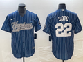 Men's New York Yankees Juan Soto Blue Player Jersey Joint Edition