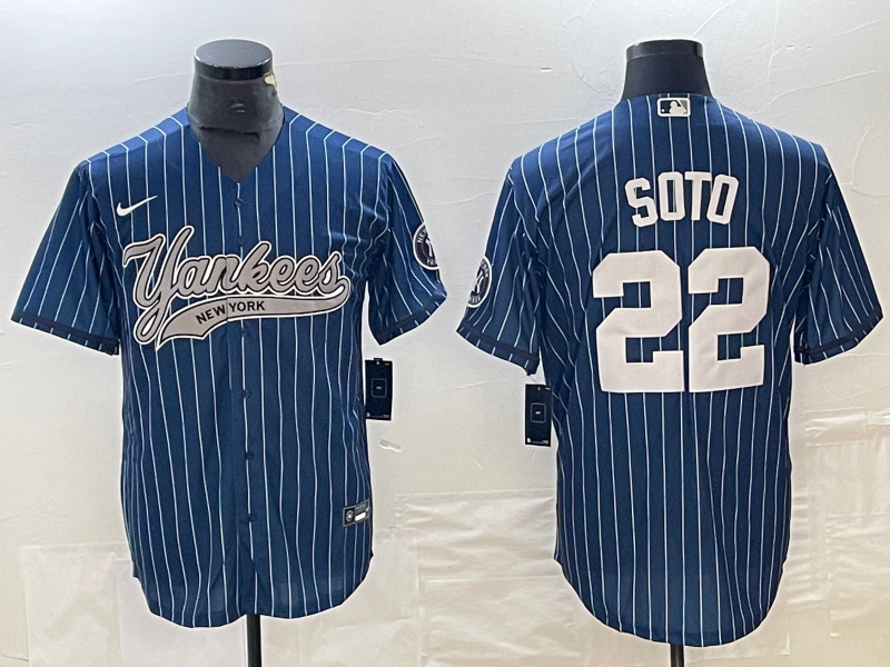 Men's New York Yankees Juan Soto Blue Player Jersey Joint Edition
