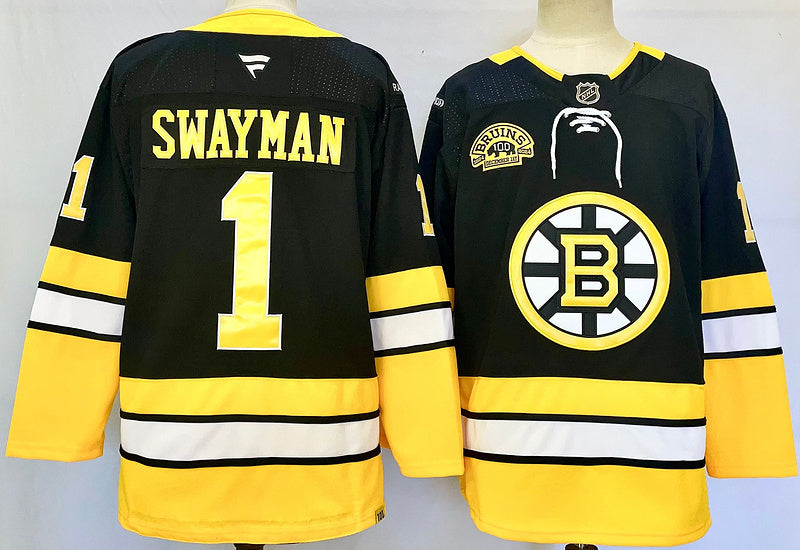 Men's Boston Bruins Jeremy Swayman Black Jersey