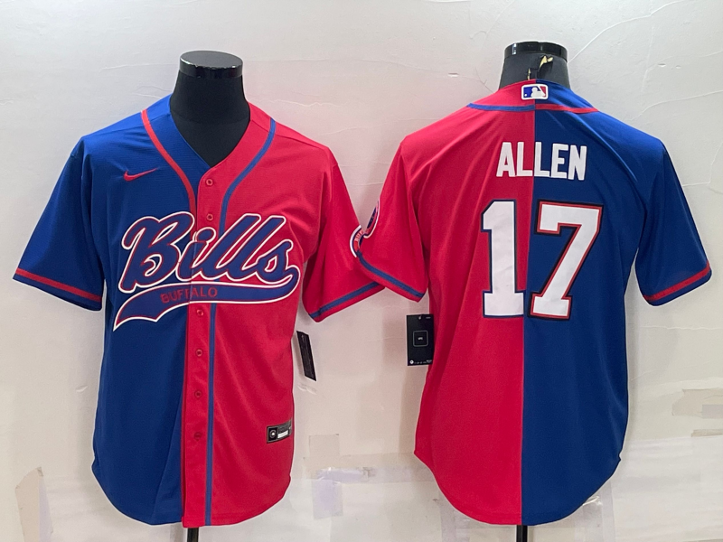 Men's Buffalo Bills Josh Allen Royal/Red Game Jersey Joint Edition