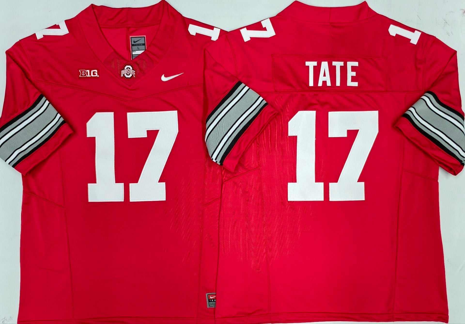 Men's Ohio State Buckeyes Carnell Tate Red Player Jersey