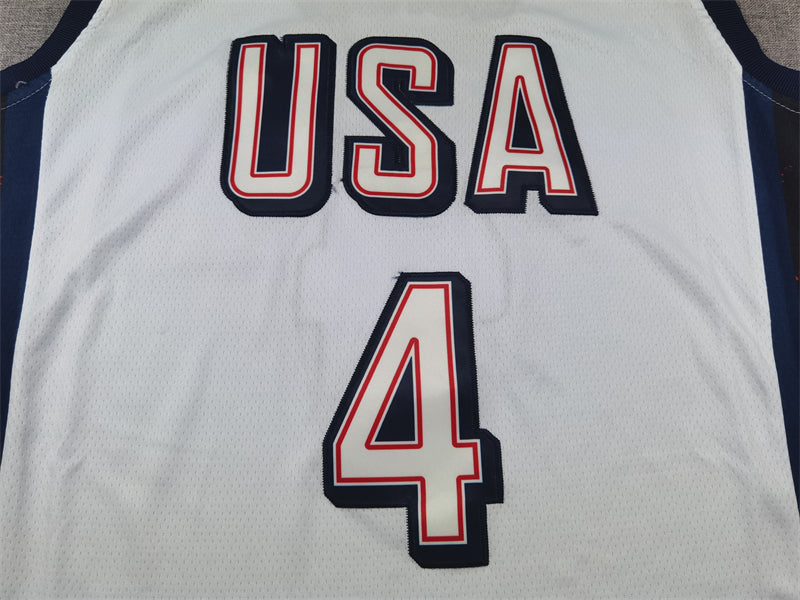 Men's 2024 USA Dream Team Stephen Curry White Authentic Player Jersey
