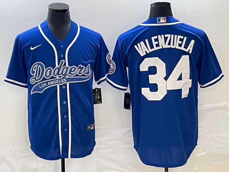 Men's Los Angeles Dodgers Fernando Valenzuela Royal Player Jersey Joint Edition