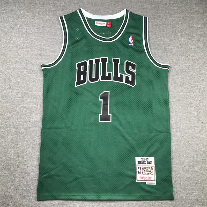 Men's Chicago Bulls Derrick Rose Green Swingman Jersey